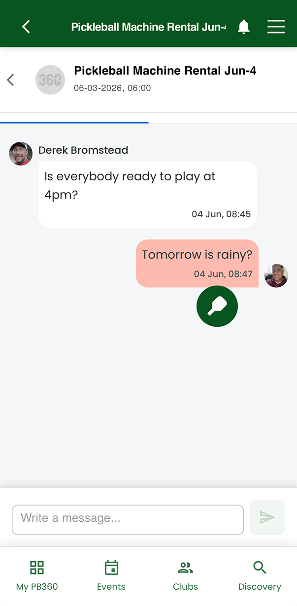 Event-based WhatsApp-style messaging